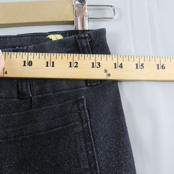 Maeve Jeans Womens 25 The Colette Sparkle Denim Cropped Wide Leg Black Pockets - Picture 11 of 16